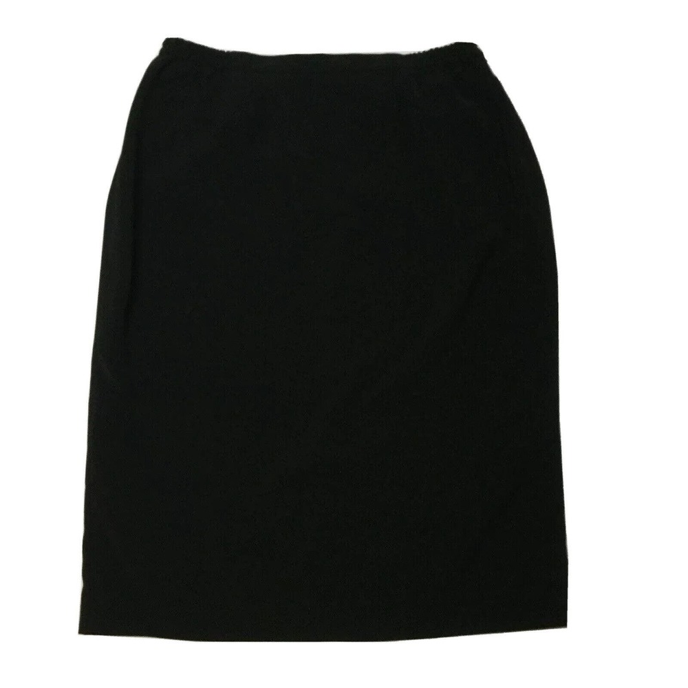 Champagne Italy Black Skirt Women US Size 8 Italian-22 Fully Lined Back Zip Slit